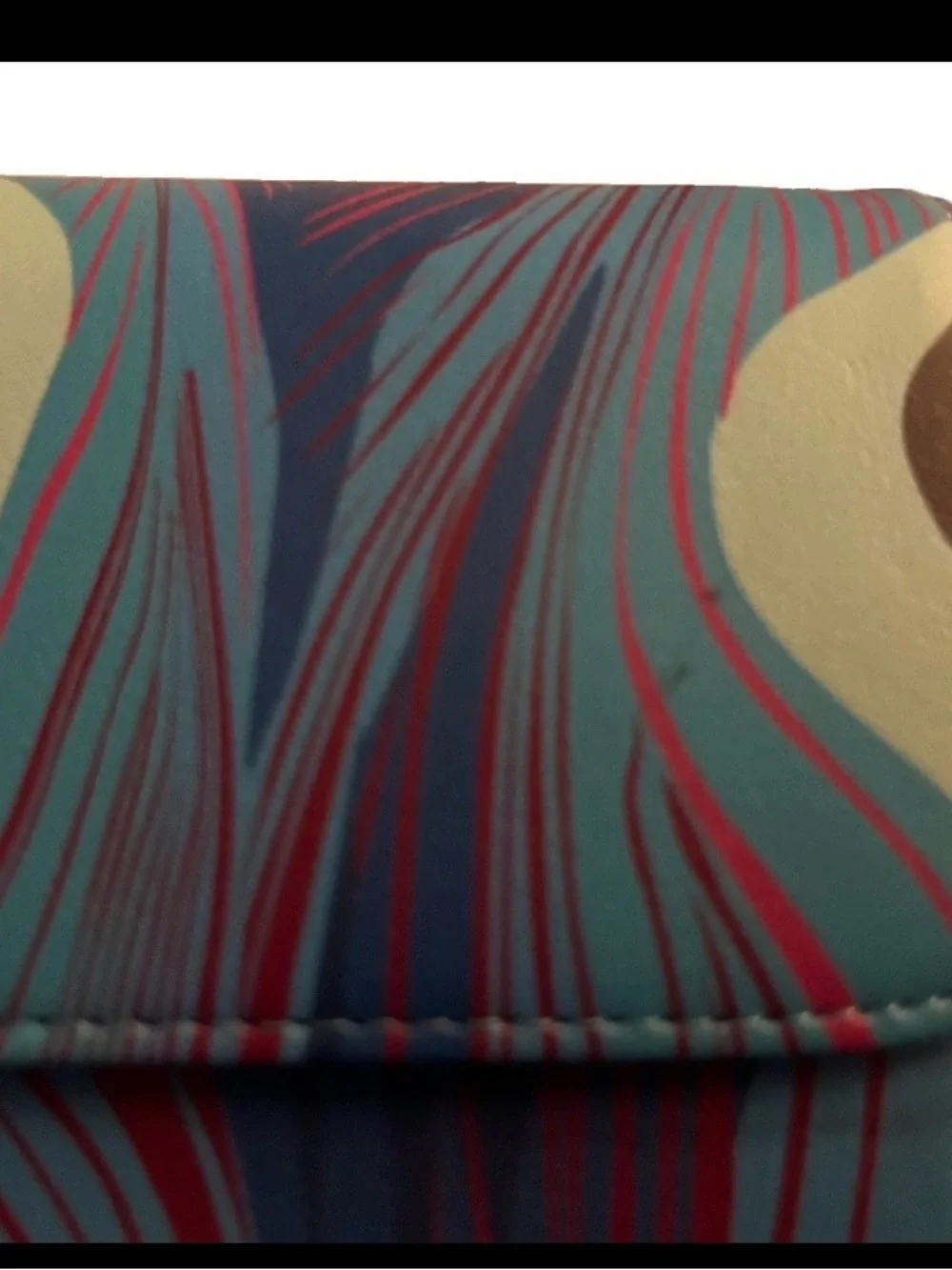 The Met Tiffany-Inspired Blue Peacock Feather Print Foldover Clutch Wallet